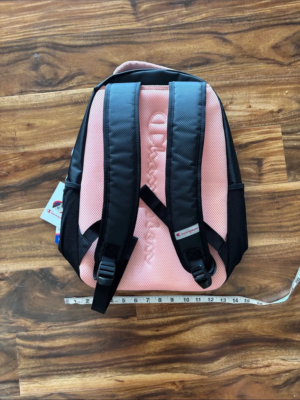 Champion Black Backpack with Pink Trim